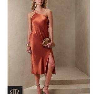 Banana Republic Burnt Orange Silk Slip Dress XL NWT